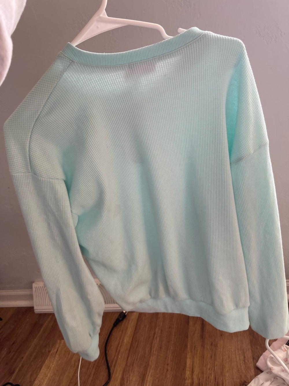 Edikted Pastel Aqua Ribbed Crew Neck Sweater